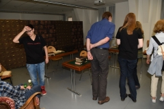 Eleana Sart aus dem Team Ausstellung war verantwortlich für den Themenraum "Historische Bibliothek"